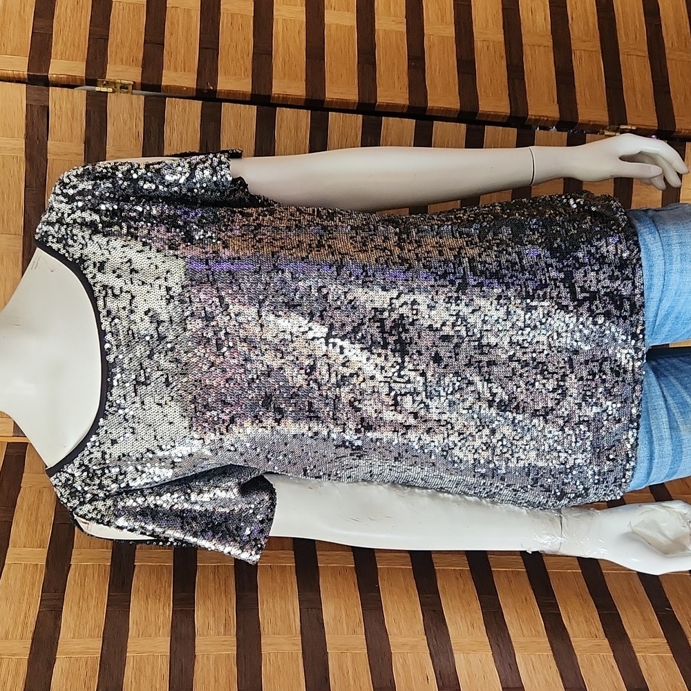 EUC! Boston proper Sequin spit shoulder